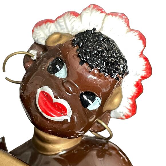 Vintage African Tribal Dancer with Shield Figurine Ceramic Mid Century Japan - Picture 6 of 11